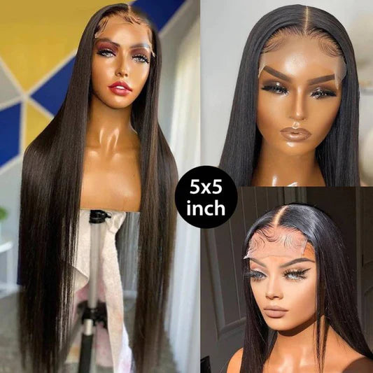 Raw Cambodian Hair Natural Straight HD Closure Wig